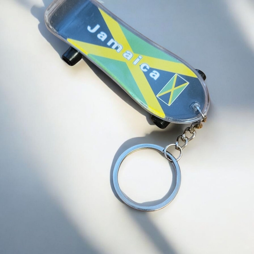Jamaica Skateboard Keychain
